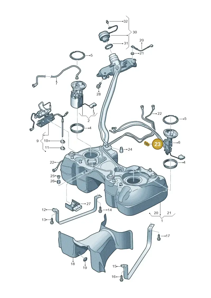 5Q0201449AD — Audi RSQ3 Sportback (2019-2024) diagram 597201100, position 23