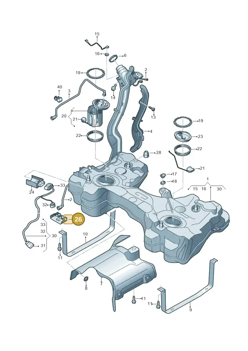 5Q0201449E — Audi TTRS Coupe (2016-2023) diagram 898201200, position 26