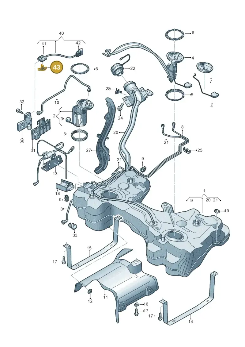 5Q0201519 — Audi A3 Cabrio (2016-2020) diagram 891201200, position 43