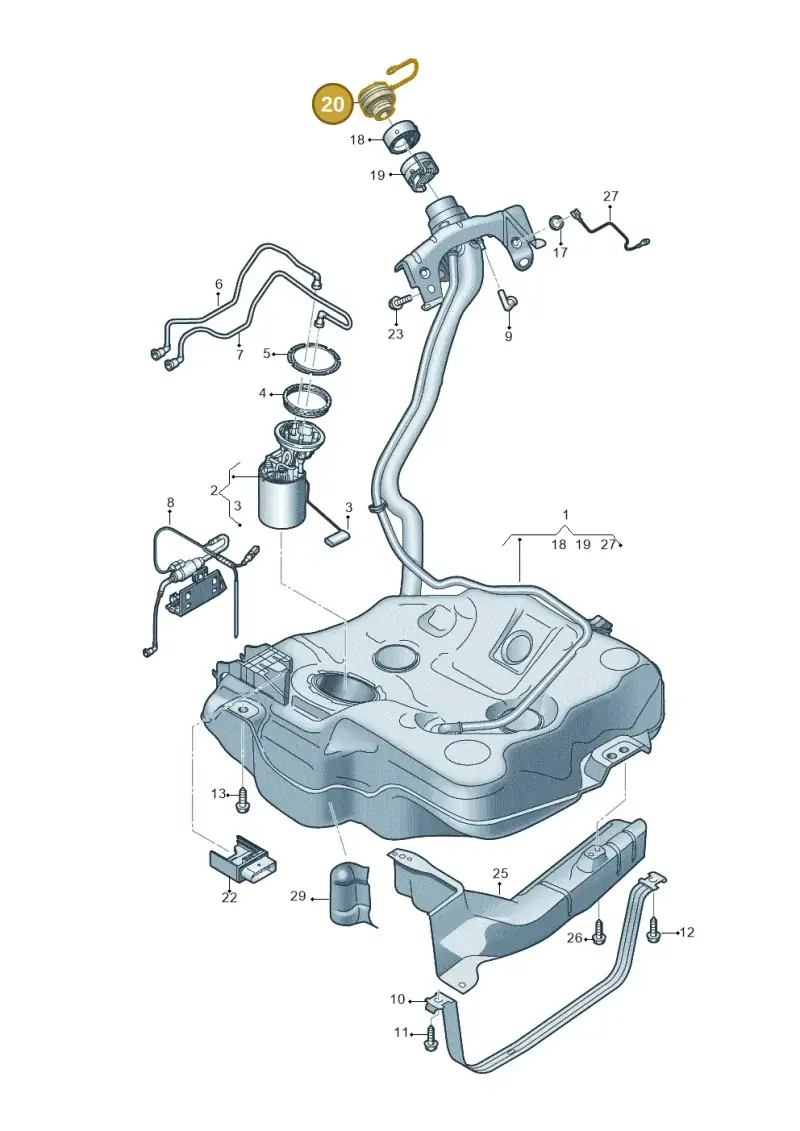 5Q0201550AN — Audi A3 Sportback (2019-2021) diagram 596201050, position 20