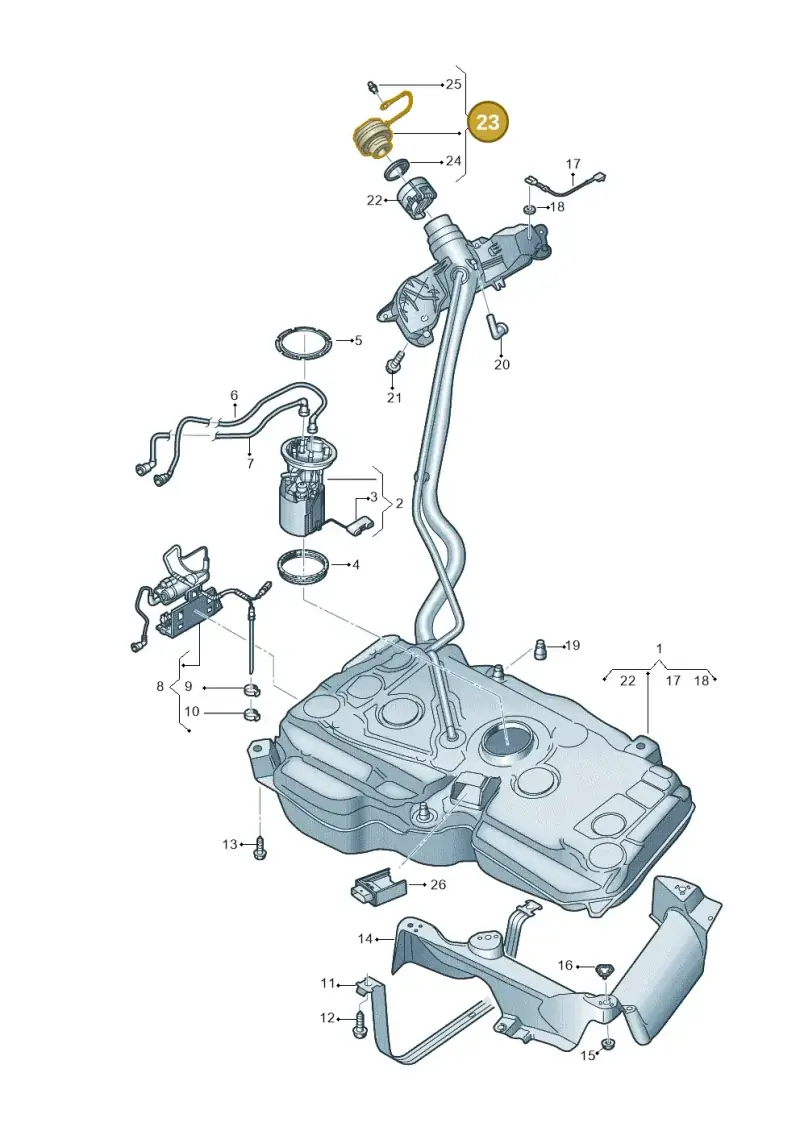5Q0201550AN — Audi Q3 quattro (2018-2019) diagram 597201050, position 23