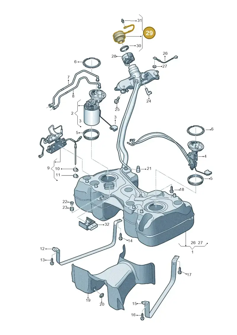 5Q0201550AN — Audi Q3 quattro (2018-2019) diagram 597201150, position 29