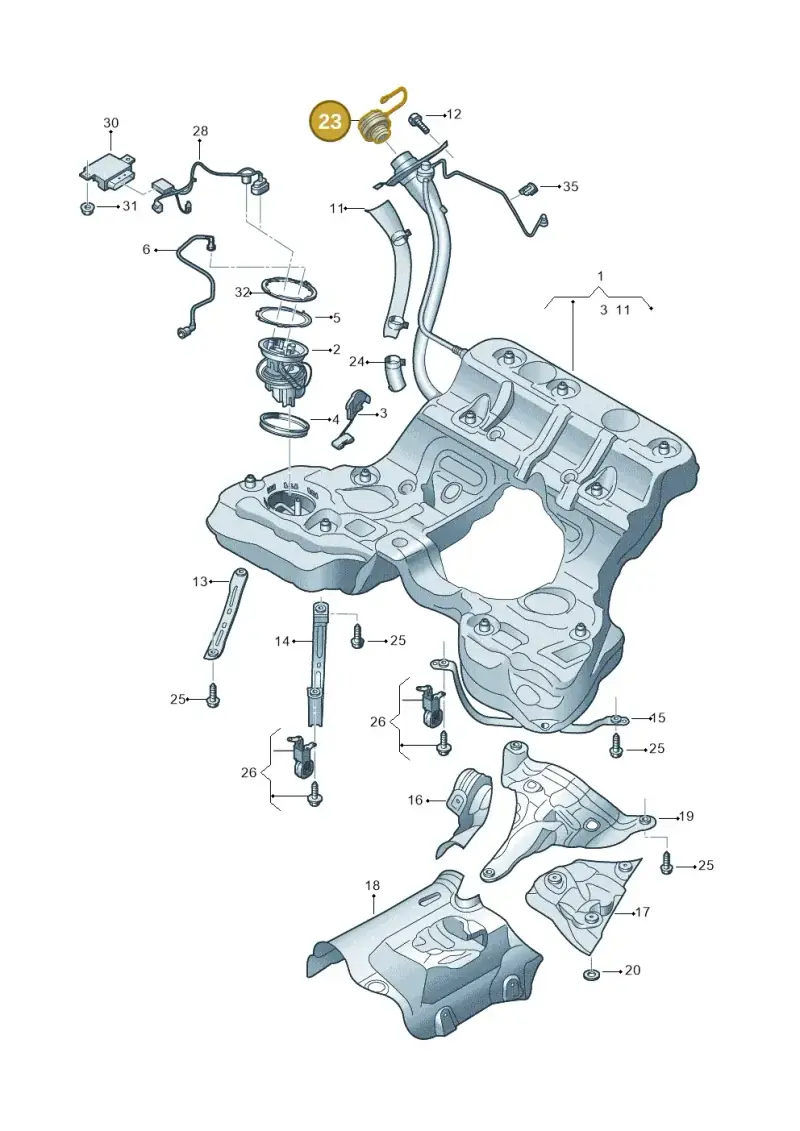 5Q0201550H — Audi A8L (2017-2022) diagram 838201000, position 23