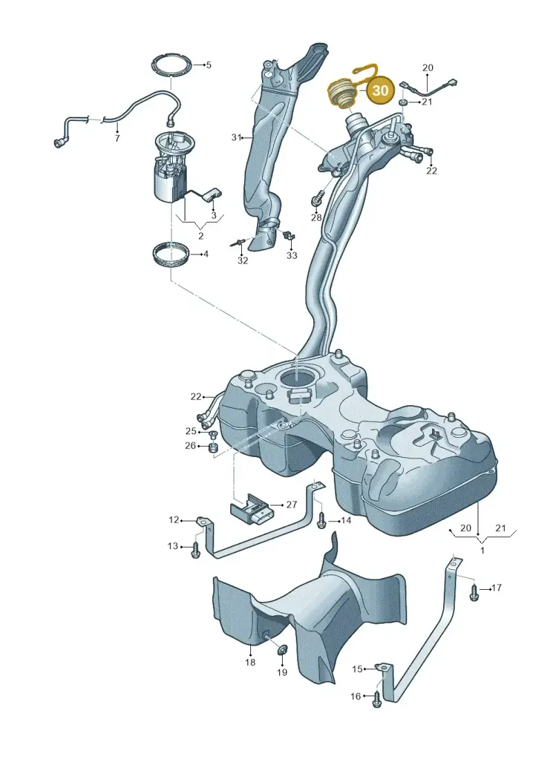 5Q0201550L — Audi Q3 quattro (2018-2019) diagram 597201110, position 30