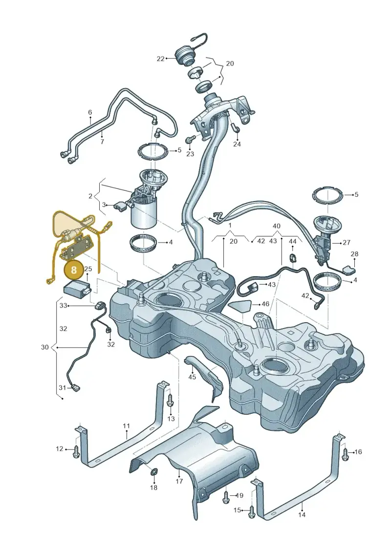 5Q0201607AB — Audi A3 Sportback (2019-2021) diagram 596201150, position 8