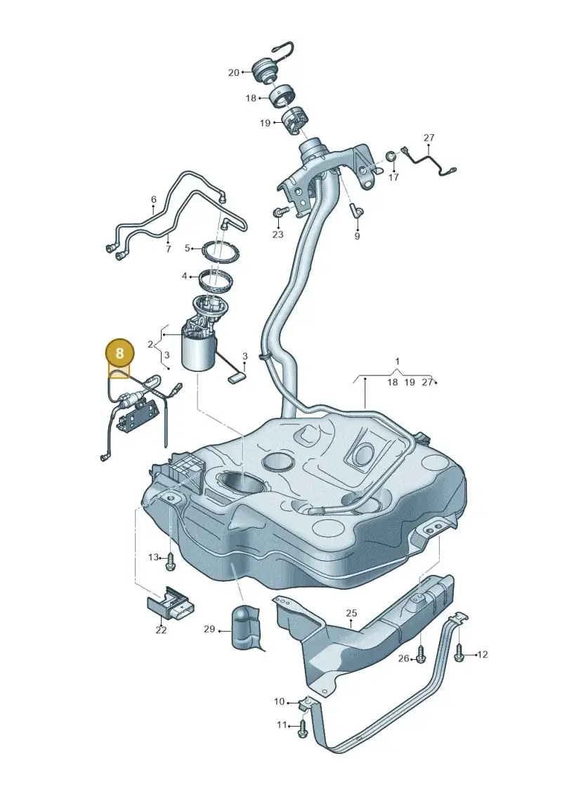 5Q0201607AC — Audi A3 Sportback (2019-2021) diagram 596201050, position 8
