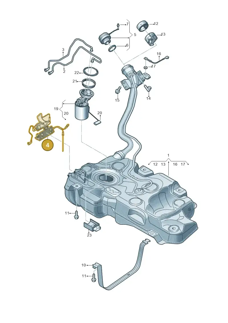 5Q0201607AC — Audi A3 Sportback (2019-2021) diagram 596201500, position 4