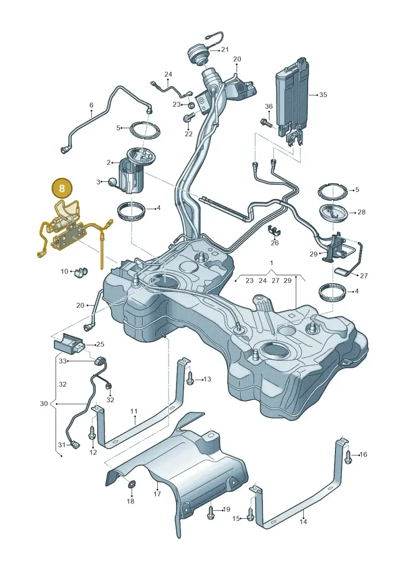 5Q0201607L — Audi A3 Sportback (2019-2021) diagram 596201100, position 8