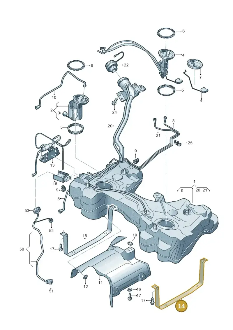 5Q0201653A — Audi RS3 Limousine (2017-2020) diagram 853201150, position 14