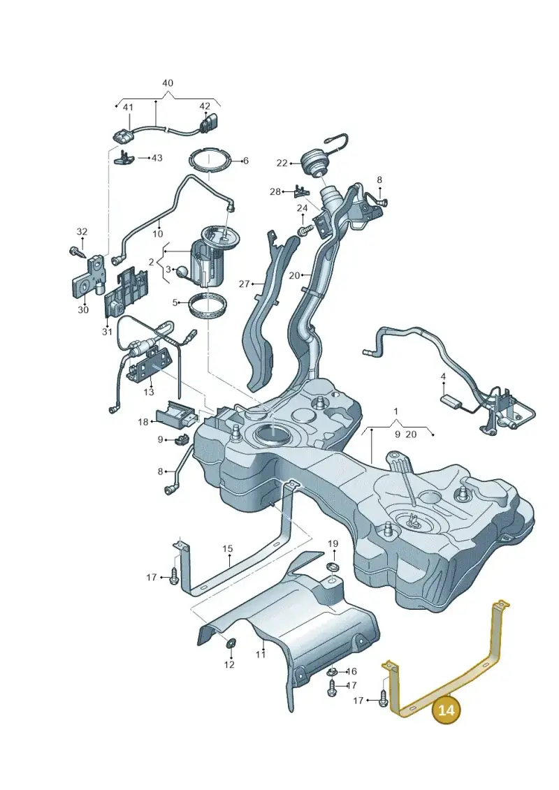 5Q0201653A — Audi RS3 Limousine (2017-2020) diagram 853201200, position 14