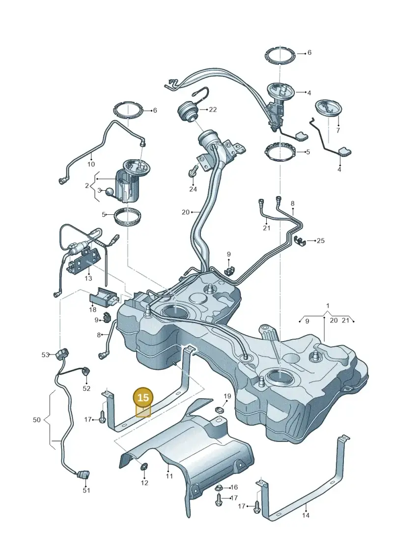 5Q0201654A — Audi RS3 Limousine (2017-2020) diagram 853201150, position 15