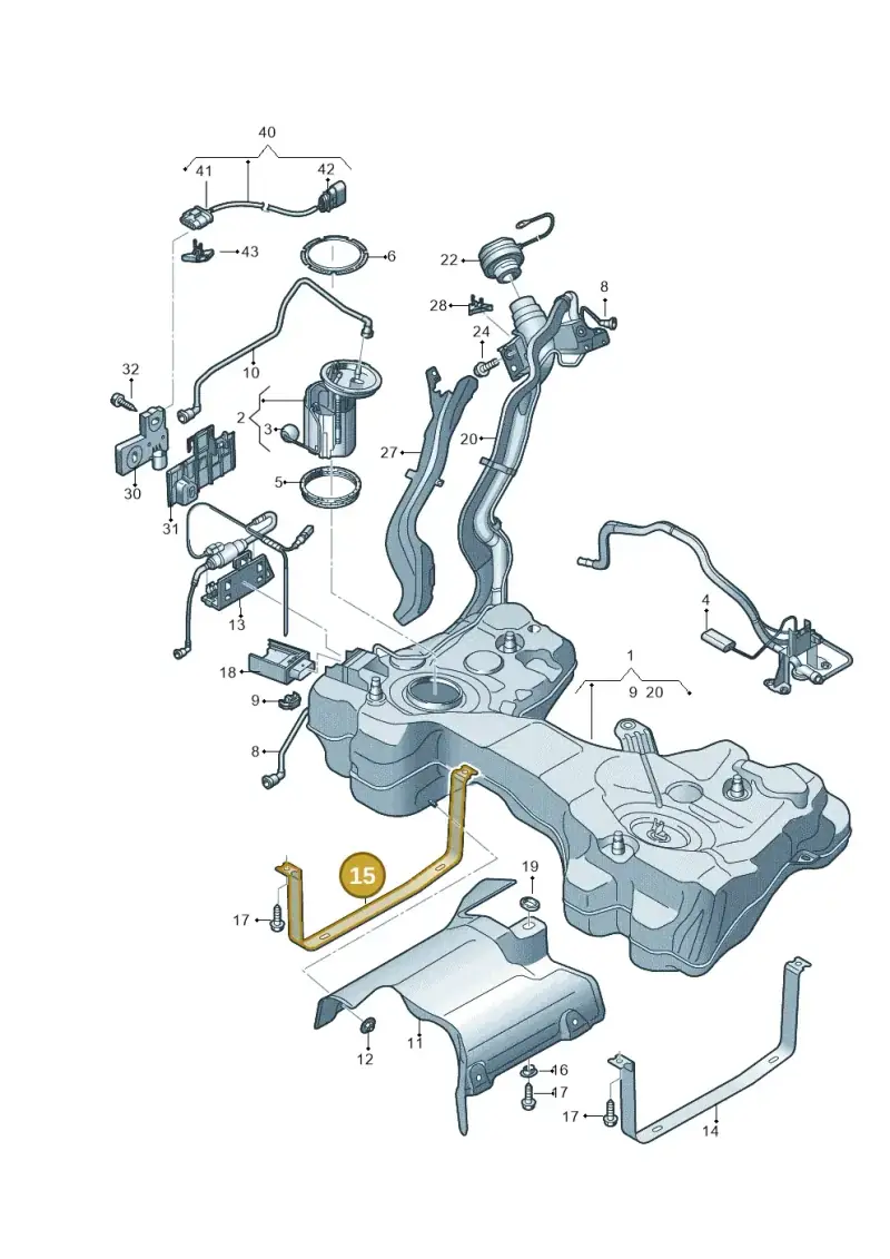 5Q0201654A — Audi RS3 Limousine (2017-2020) diagram 853201200, position 15