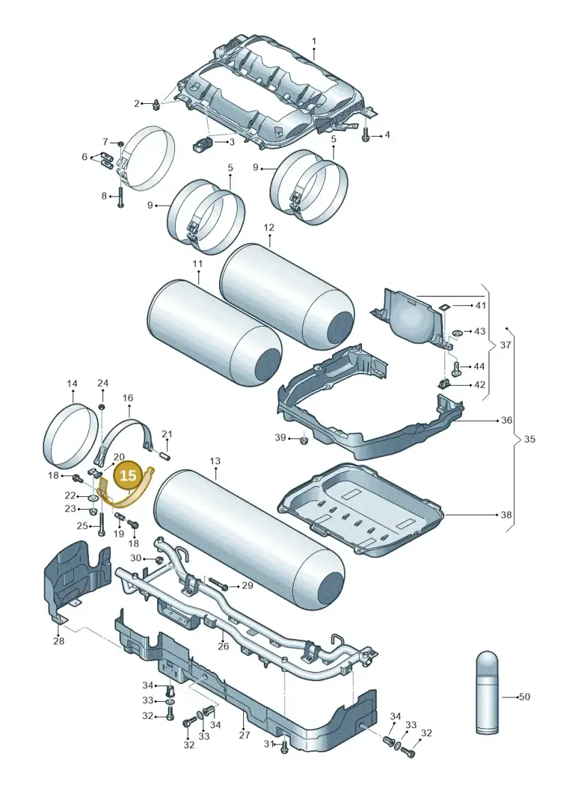 5Q0201655L — Audi A3 Sportback (2019-2021) diagram 596201190, position 15