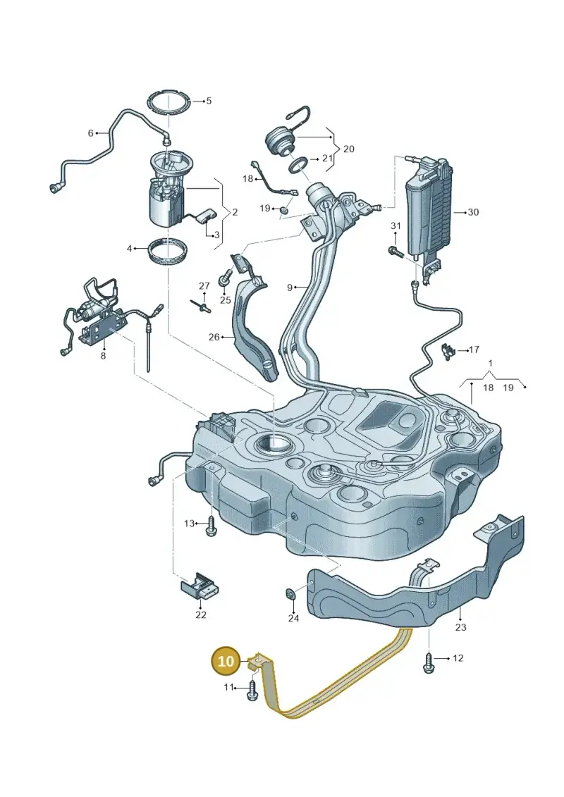 5Q0201656G — Audi A3 Sportback (2019-2021) diagram 596201010, position 10