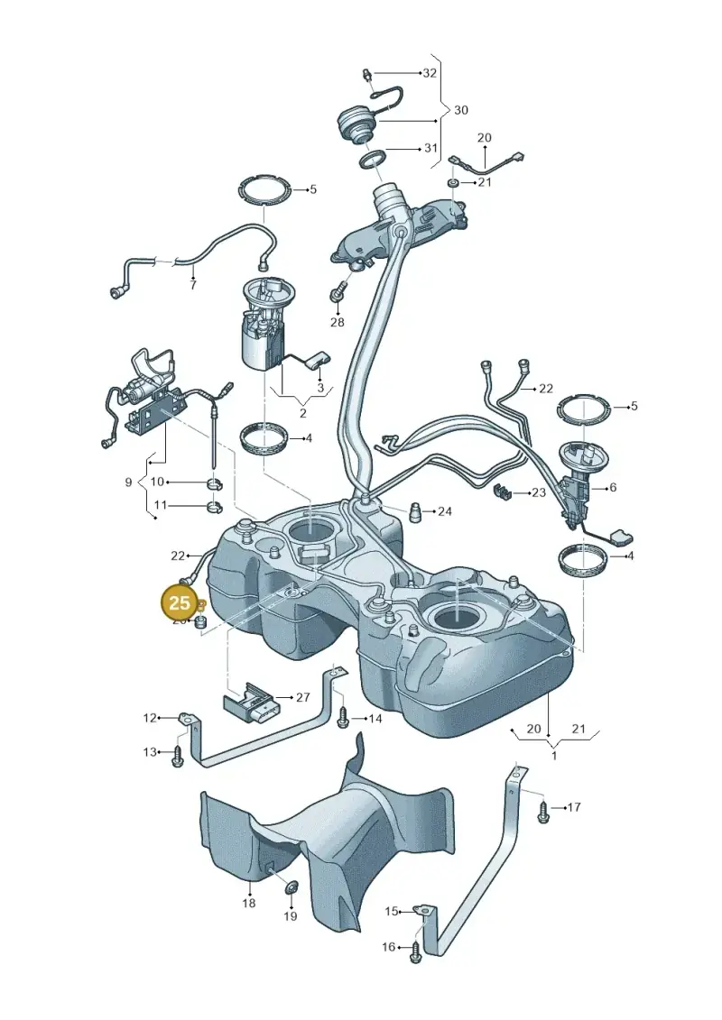 5Q0201693 — Audi RSQ3 Sportback (2019-2024) diagram 597201100, position 25