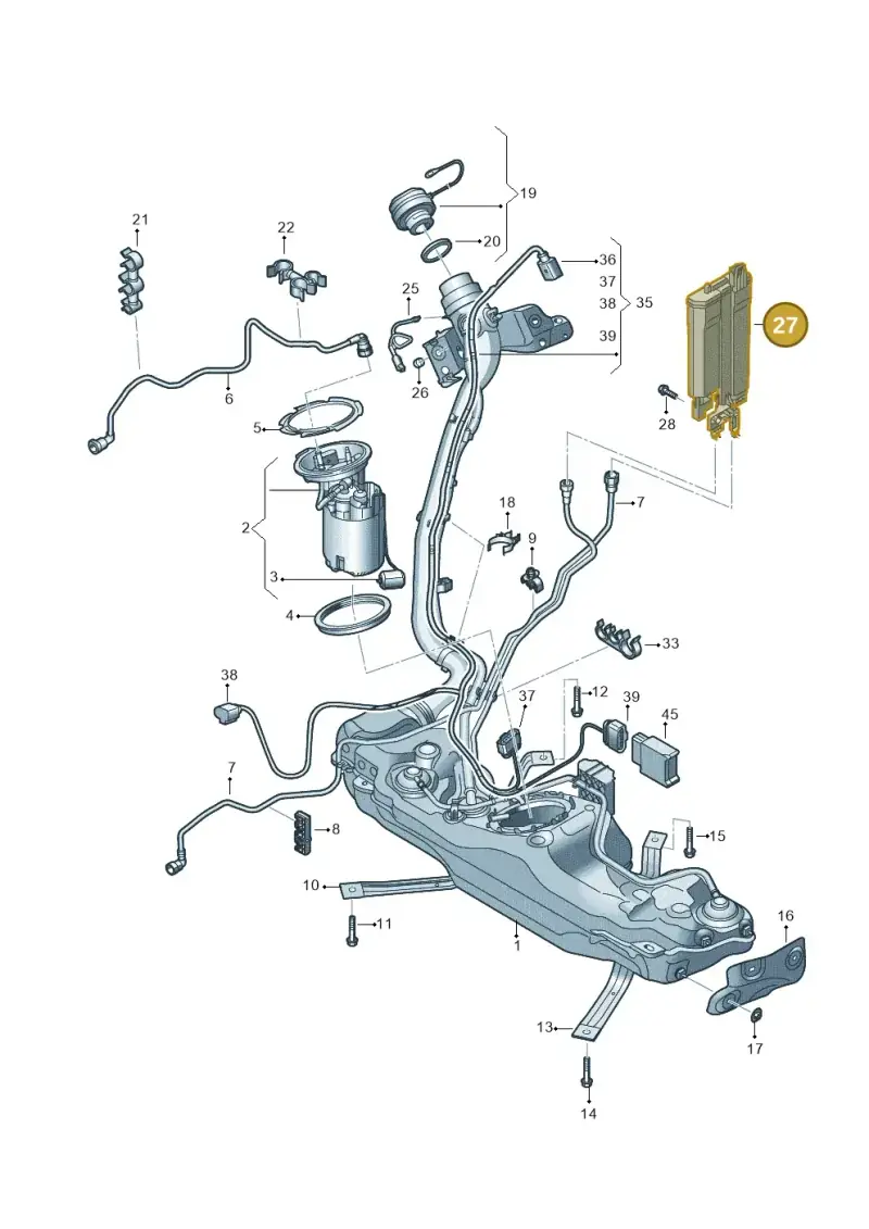 5Q0201801 — Audi A3 Sportback (2019-2021) diagram 596201180, position 27