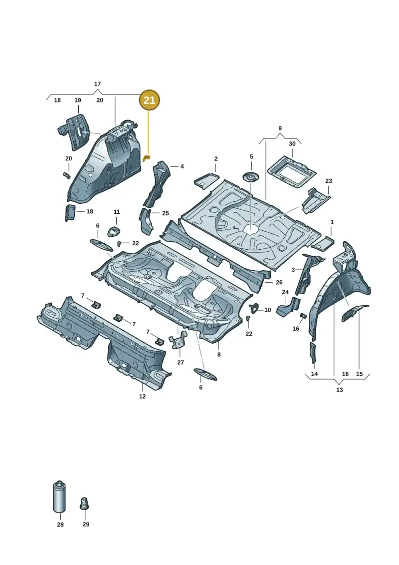 5Q0201827 — Audi A3 Sportback (2019-2021) diagram 596803051, position 21