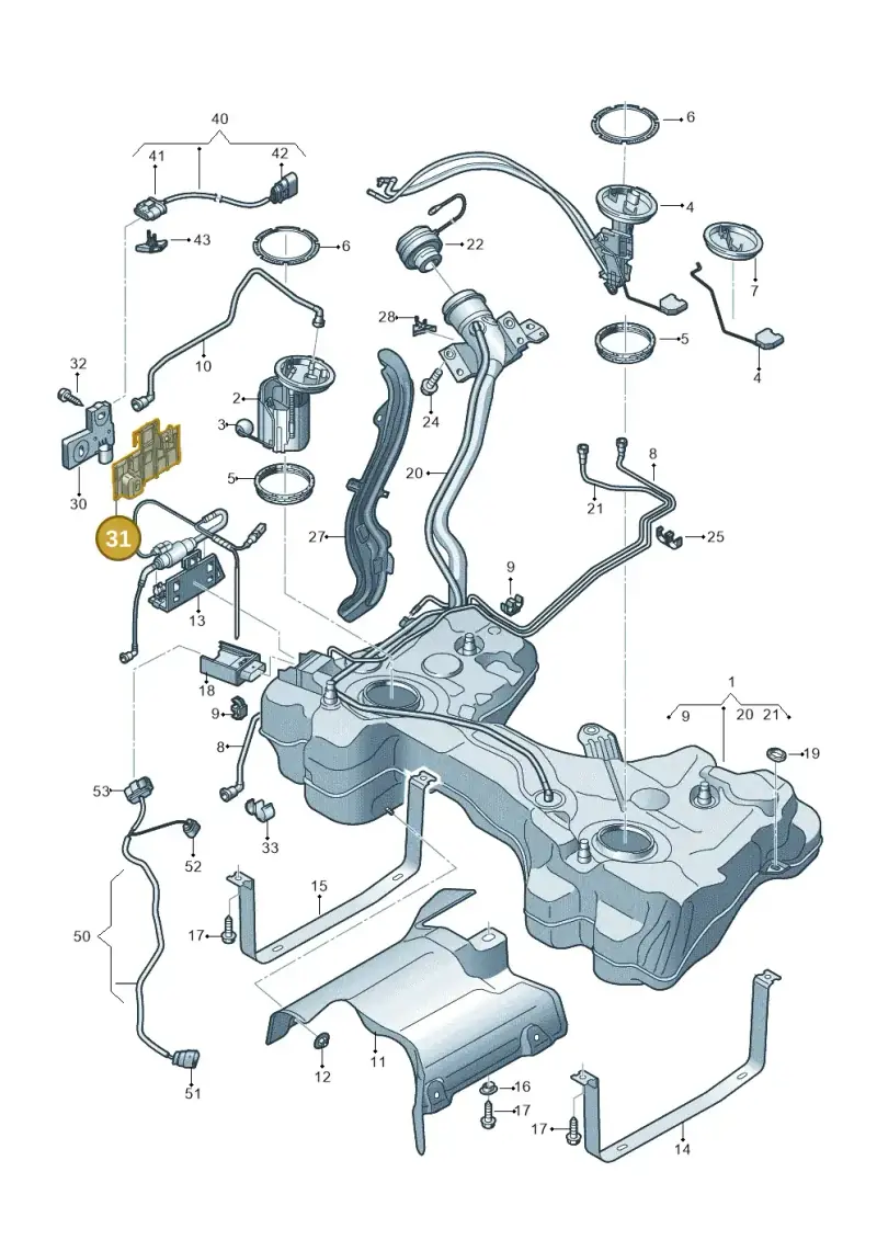 5Q0201898 — Audi A3 Sportback (2016-2020) diagram 890201200, position 31