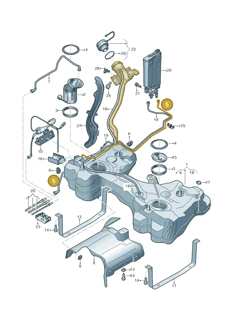 5Q0201931G — Audi A3 Sportback (2012-2016) diagram 745201200, position 5
