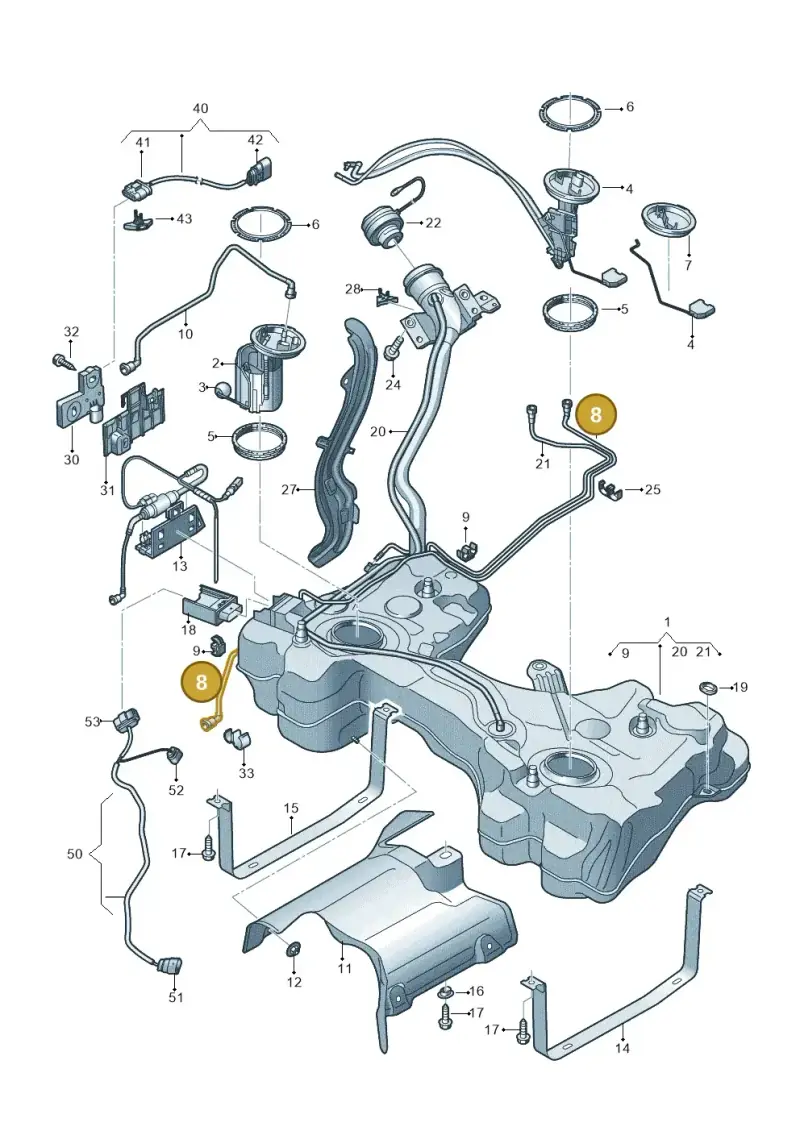 5Q0201931G — Audi A3 Sportback (2016-2020) diagram 890201200, position 8