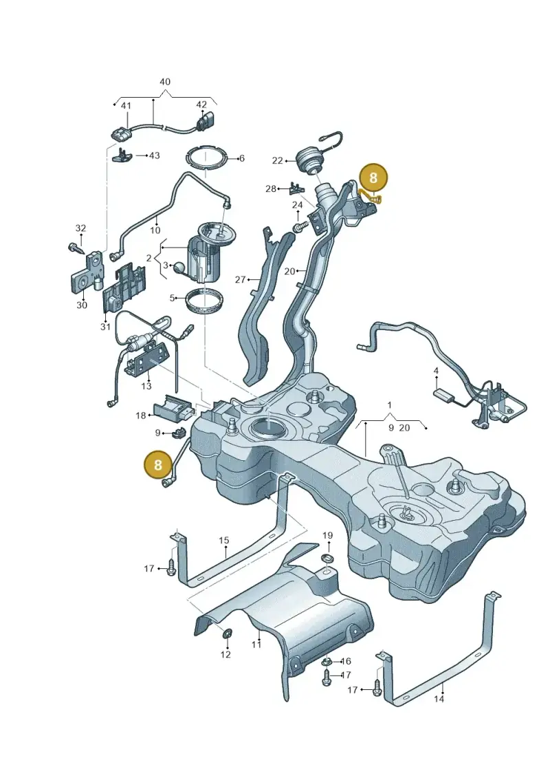 5Q0201931G — Audi RS3 Limousine (2017-2020) diagram 853201200, position 8