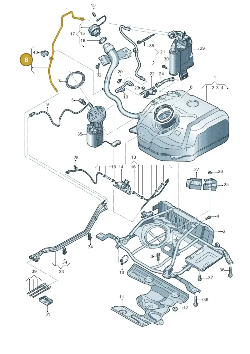 5Q0201931M — Audi A3 Sportback (2012-2016) diagram 745201280, position 8