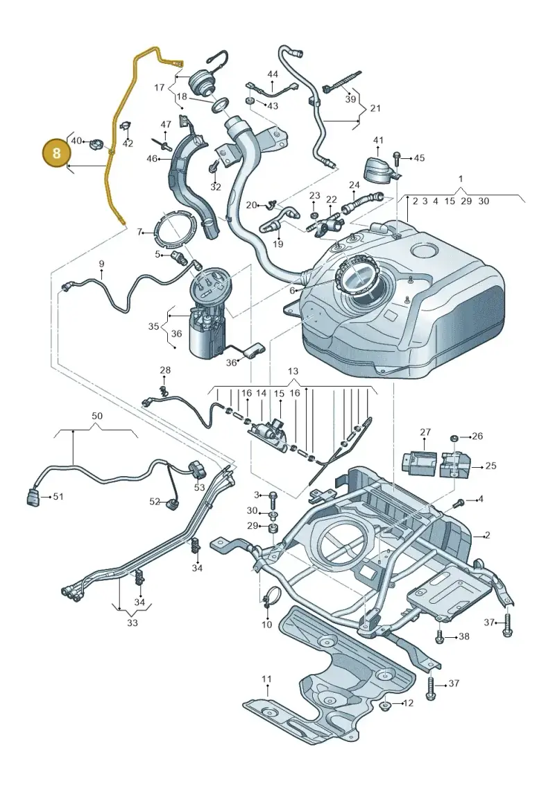 5Q0201931M — Audi A3 Sportback (2016-2020) diagram 890201300, position 8