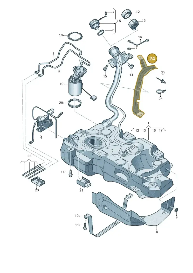 5Q0201974 — Audi A3 Sportback (2012-2016) diagram 745201050, position 24