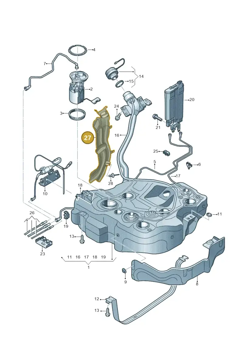 5Q0201974H — Audi A3 Sportback (2012-2016) diagram 745201100, position 27
