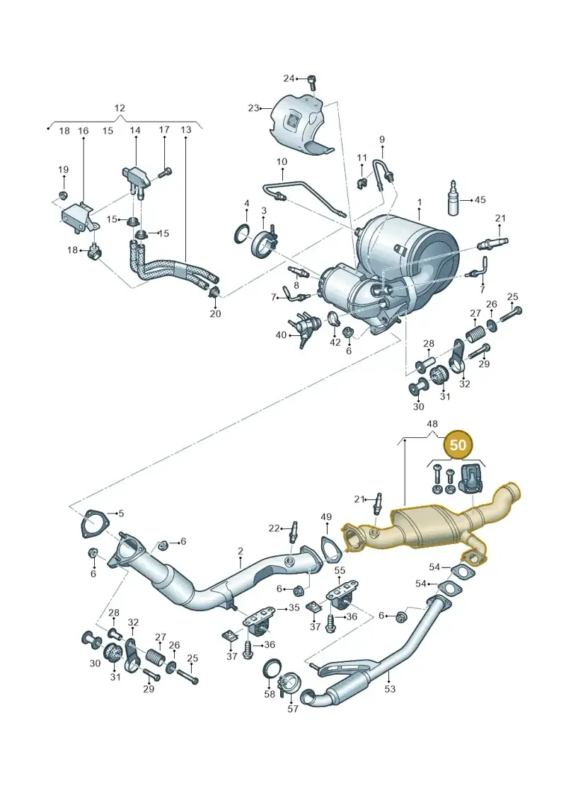 5Q0253692B — Audi Q8 Quattro 3,0 (2018-) diagram 429253750, position 50