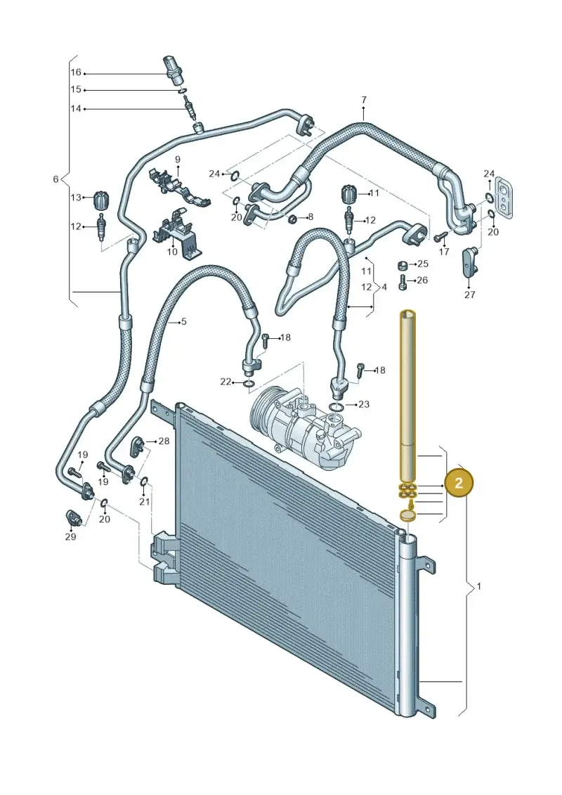 5Q0298403B — Audi TTS Coupe 2.0 (2014-2023) diagram 850260400, position 2