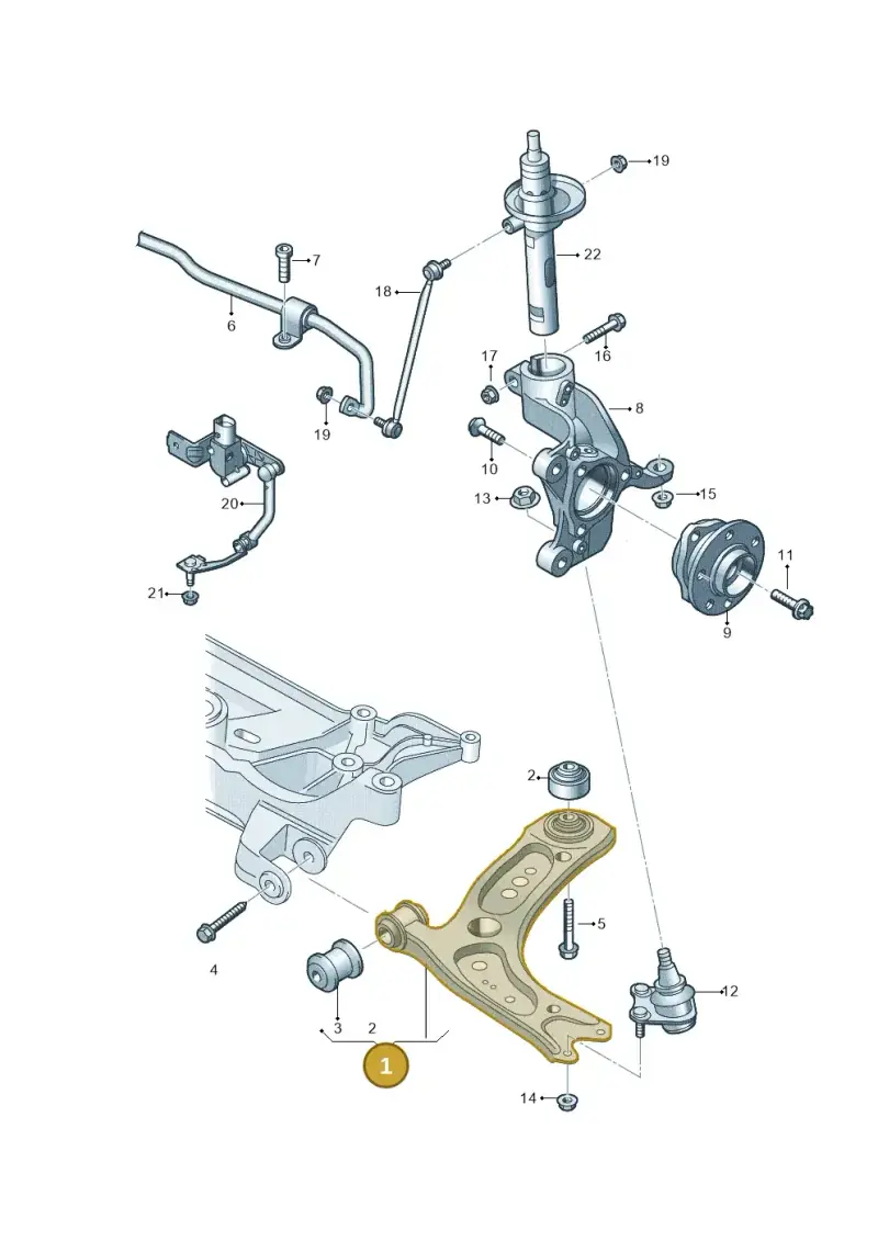 5Q0407151J — Audi A3 Cabrio (2016-2020) diagram 778407000, position 1