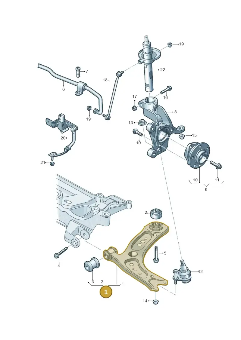 5Q0407151R — Audi A3 Sportback (2012-2016) diagram 745407000, position 1