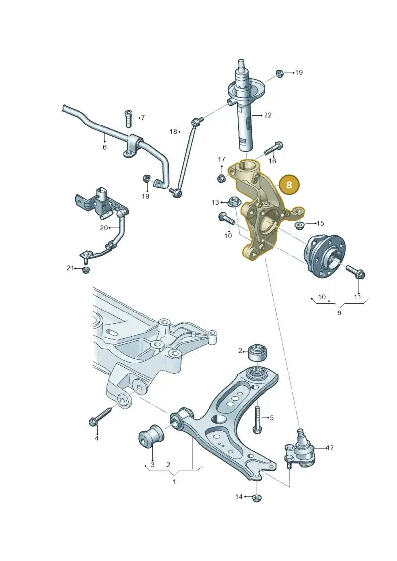 5Q0407253C — Audi A3 Sportback (2012-2016) diagram 745407000, position 8