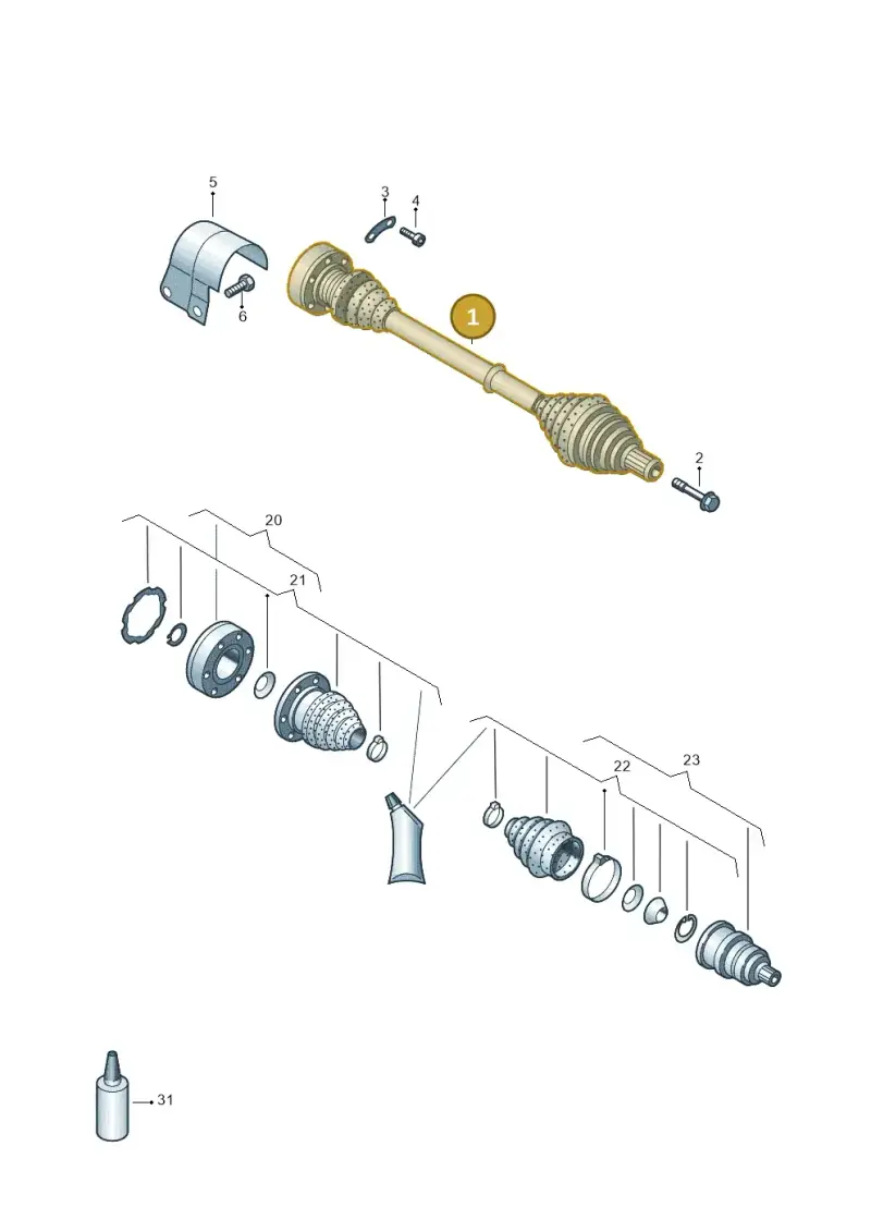 5Q0407271CB — Audi A3 Sportback (2016-2020) diagram 890407300, position 1
