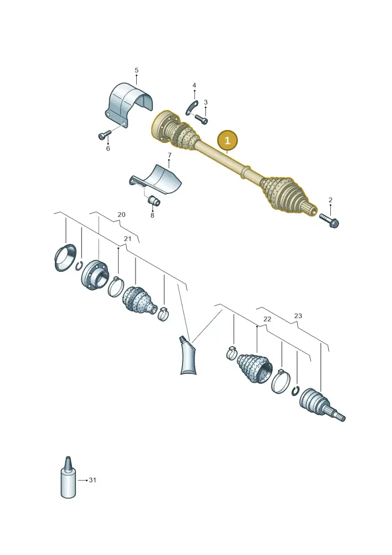 5Q0407272DQ — Audi A3 Sportback (2016-2020) diagram 890407500, position 1