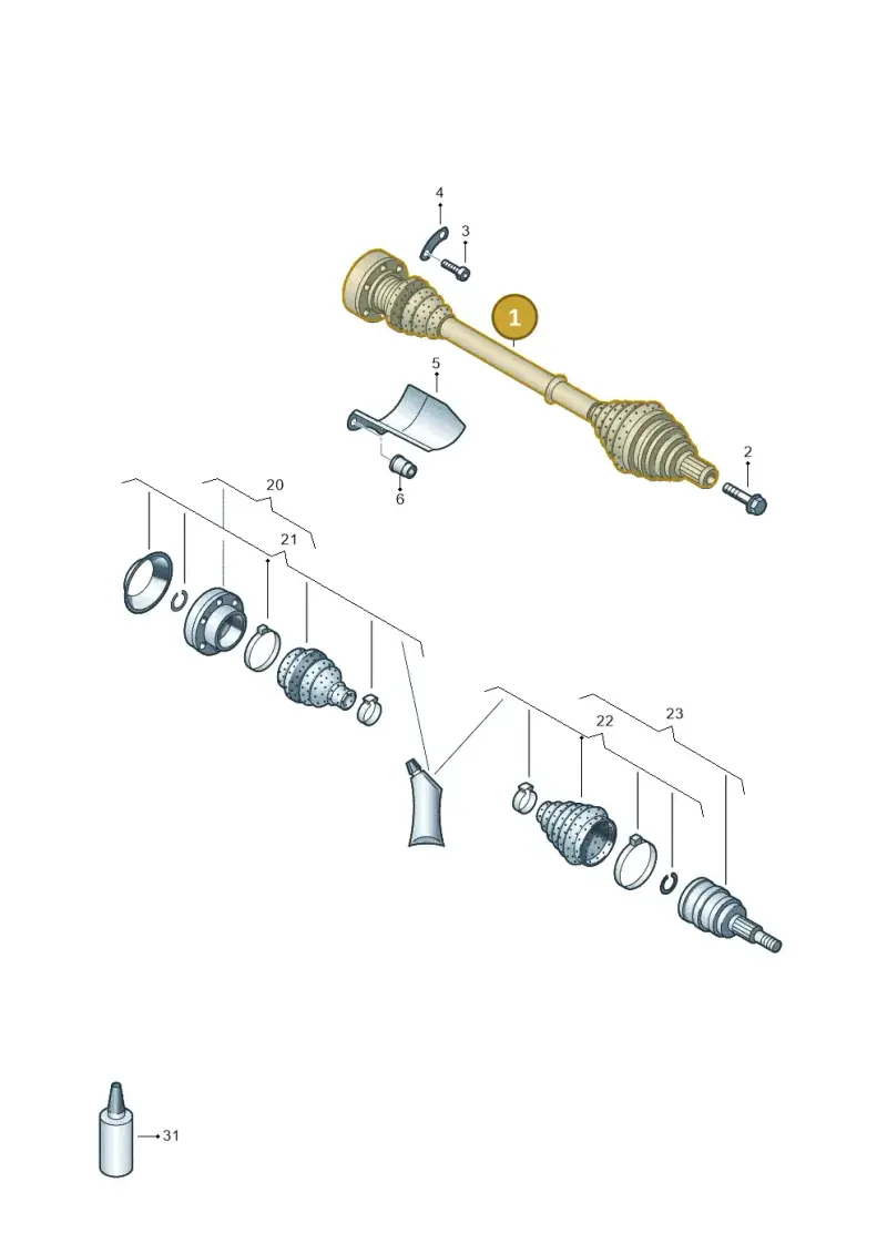 5Q0407272E — Audi A3 Sportback (2016-2020) diagram 890407560, position 1