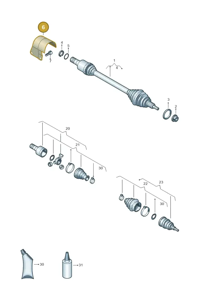 5Q0407721A — Audi A1 sportback 1.0 (2018-) diagram 592407095, position 6