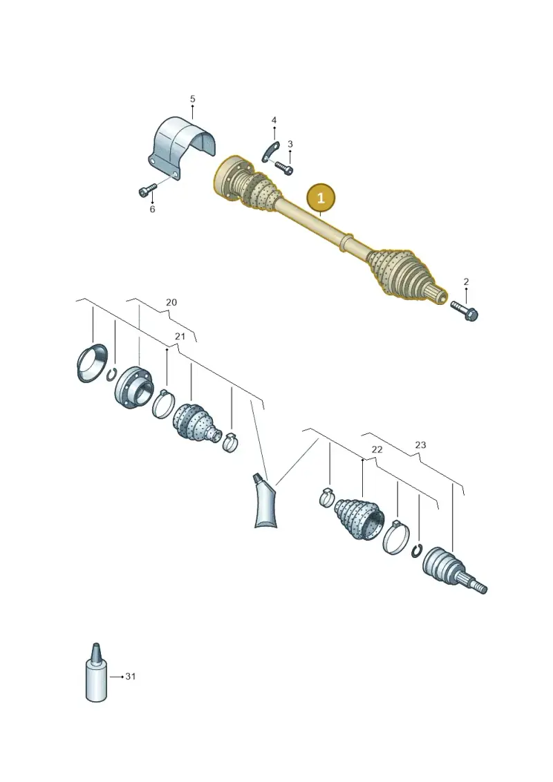 5Q0407762KX — Audi A3 Sportback (2016-2020) diagram 850407200, position 1