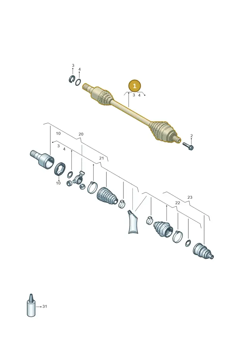 5Q0407763EX — Audi A3 Cabrio (2016-2020) diagram 855407340, position 1