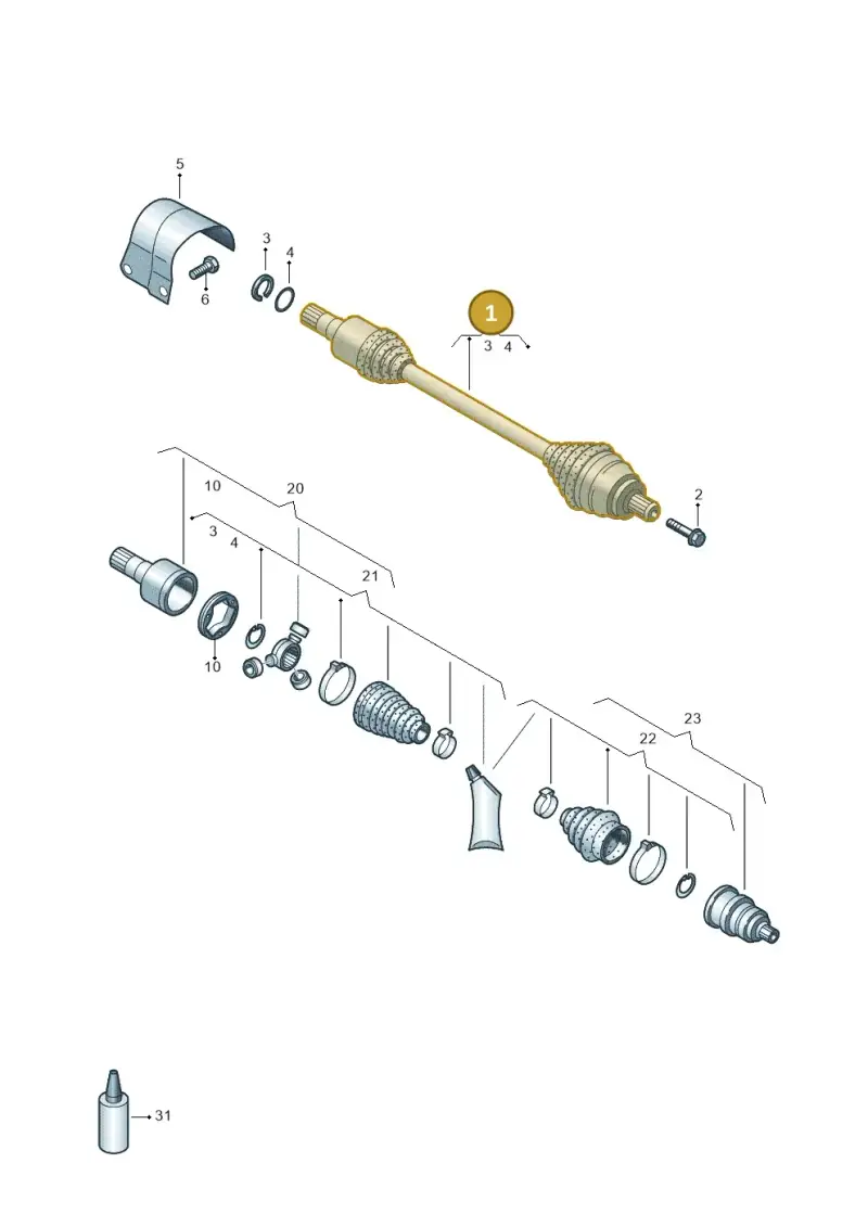 5Q0407763EX — Audi A3 Sportback (2016-2020) diagram 855407560, position 1