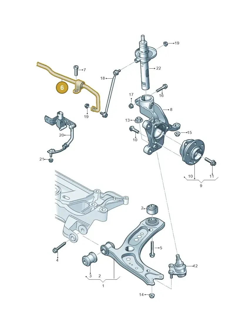 5Q0411303Q — Audi A3 Sportback (2012-2016) diagram 745407000, position 6