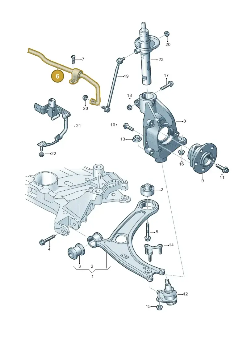5Q0411303R — Audi TTRS Coupe (2016-2023) diagram 850407000, position 6