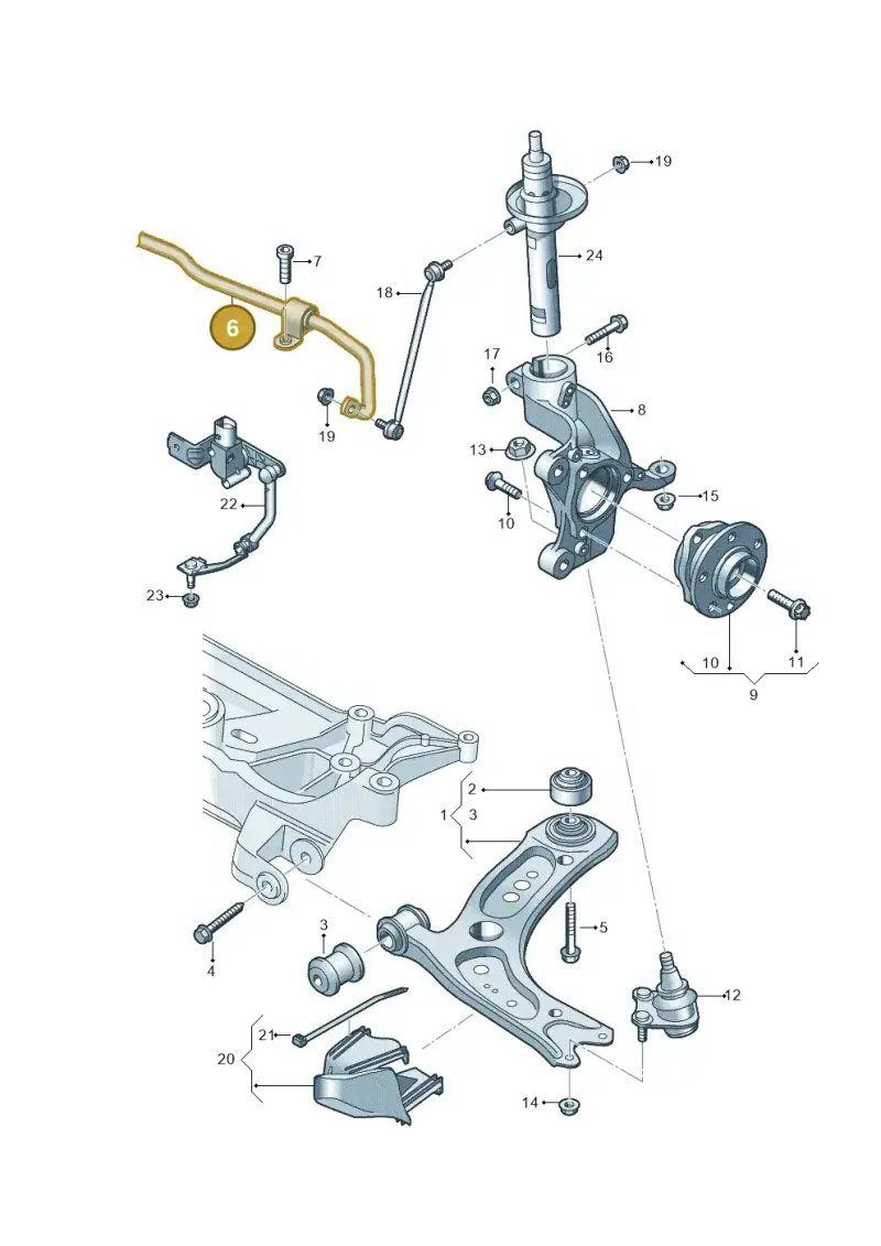 5Q0411303R — Audi RS3 Limousine (2017-2020) diagram 853407000, position 6