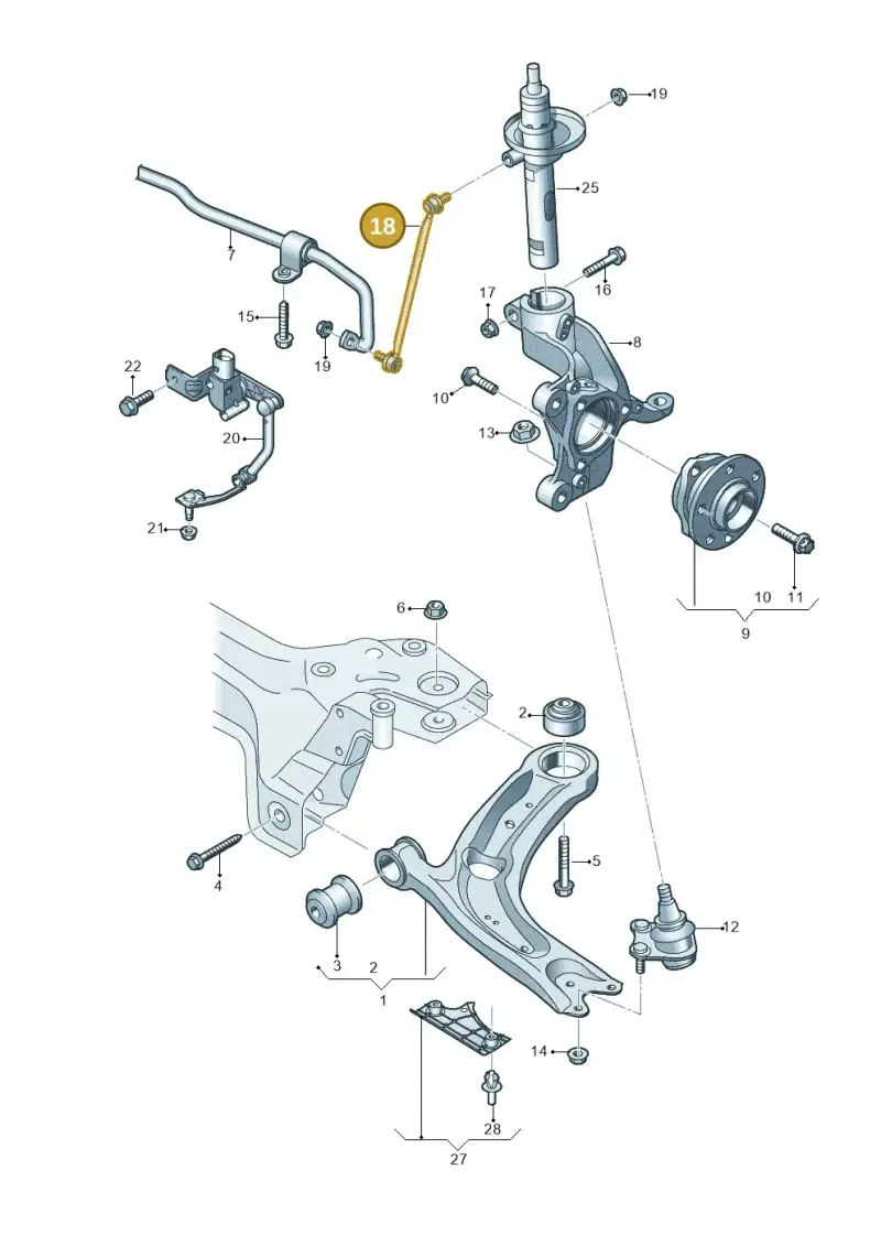 5Q0411315C — Audi A3 Sportback (2019-2021) diagram 793407000, position 18