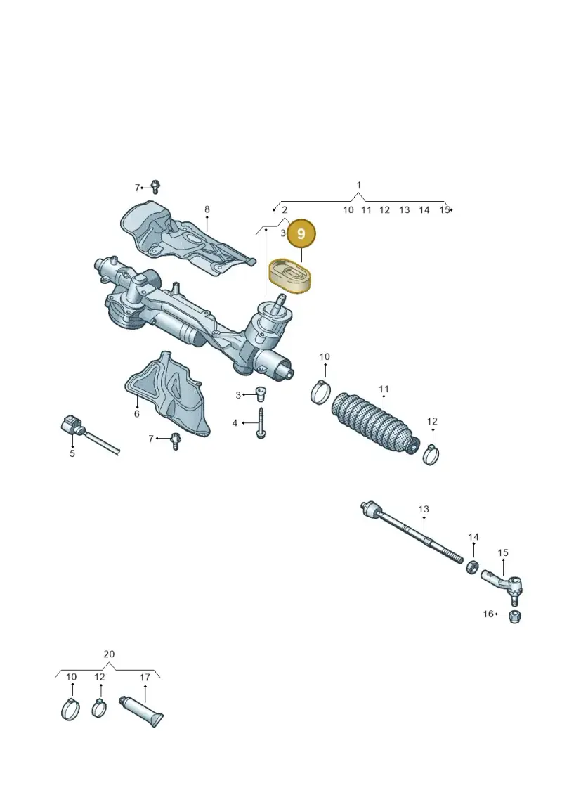 5Q0423187F — Audi A3 Sportback (2019-2021) diagram 596423500, position 9