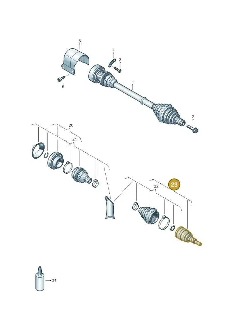 5Q0498099 — Audi Q3 1.4 (2016-) diagram 850407200, position 23