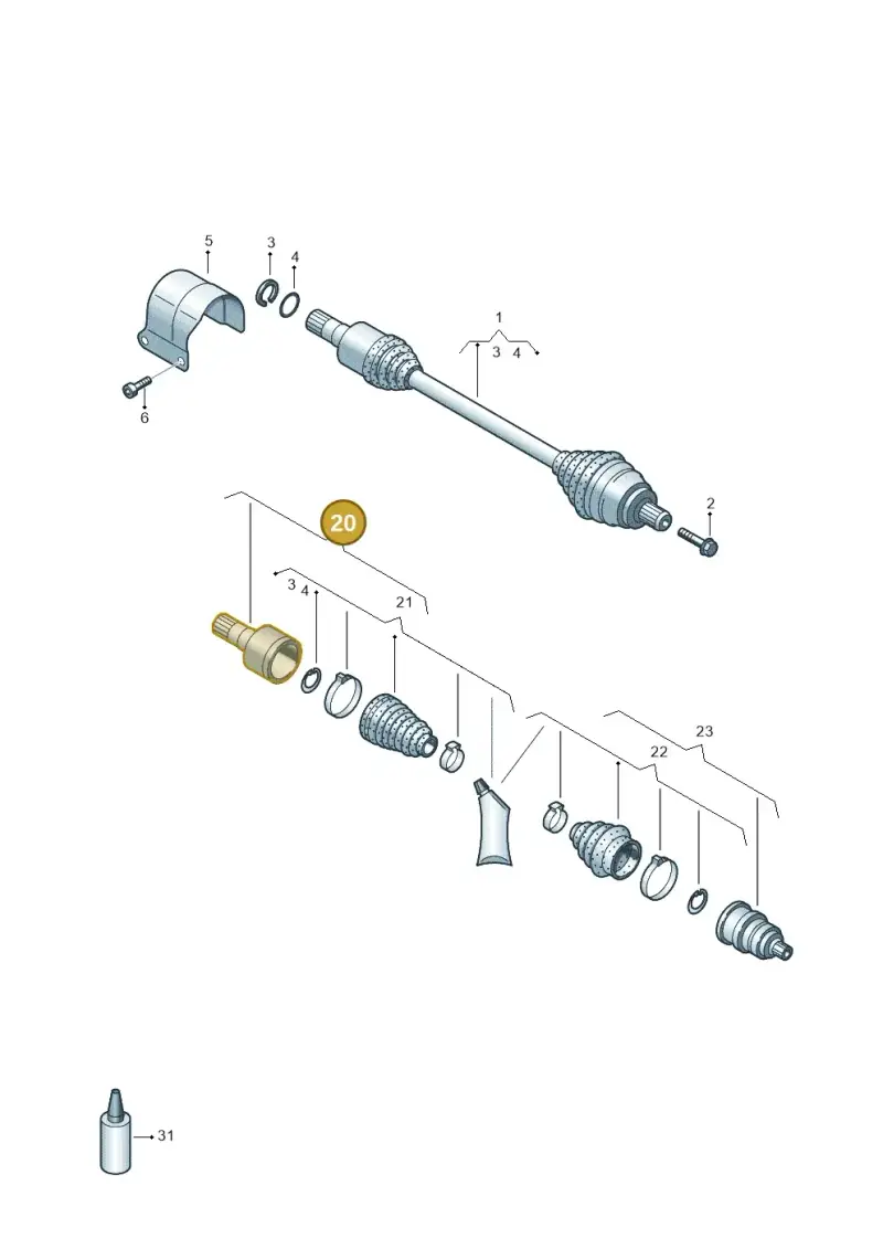 5Q0498103A — Audi A3 Sportback (2016-2020) diagram 890407520, position 20