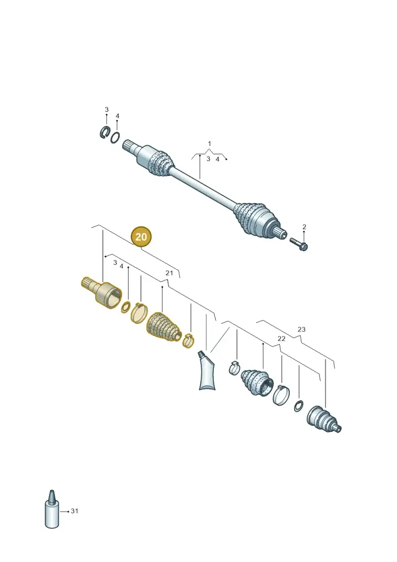 5Q0498103A — Audi A3 Sportback (2016-2020) diagram 890407540, position 20