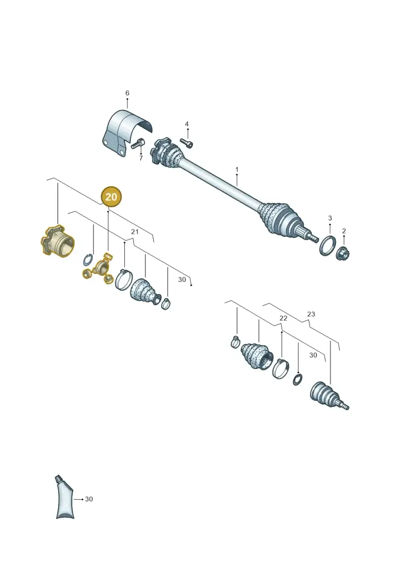 5Q0498103F — Audi A1 sportback 1.0 (2018-) diagram 837407400, position 20